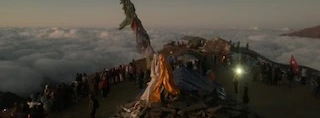 Trekking above clouds on Mardi Himal with Machhapuchhre peak in view