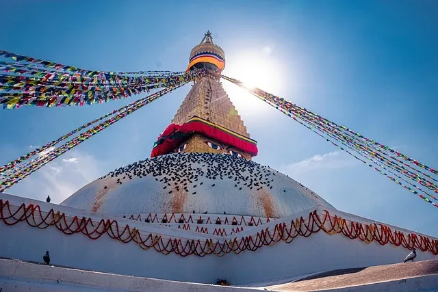 beautiful view of boudhanath stupa in kathmandu
