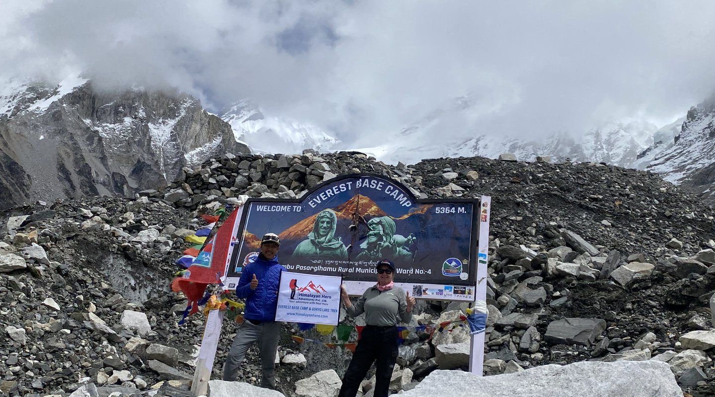 EBC trek completion celebration at Everest Base Camp 5364m