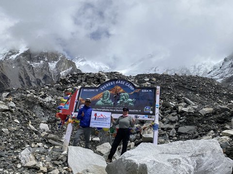 EBC trek completion celebration at Everest Base Camp 5364m