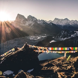 beautiful-sunset-at-everest-base-camp-with-waving-prayers-flags