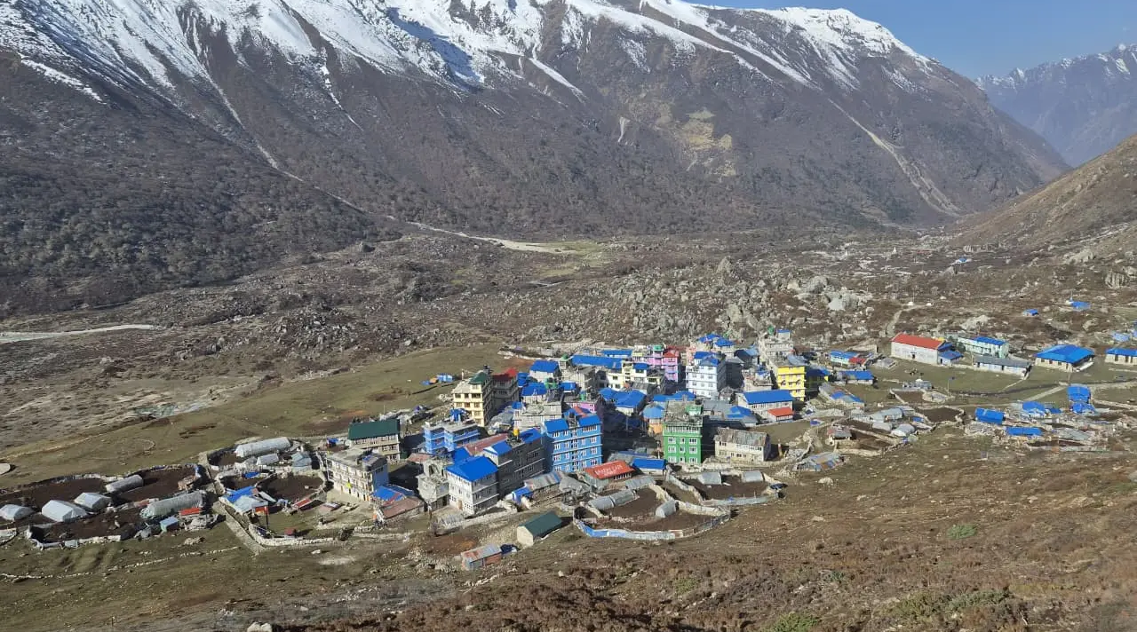 Kyanjin Ri viewpoint above Langtang Valley Nepal