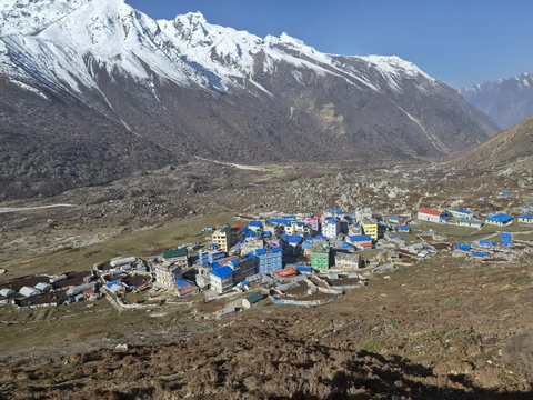 Kyanjin Ri viewpoint above Langtang Valley Nepal