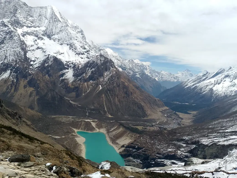 Manaslu Glacier viewed during the hike to Manaslu Base Camp