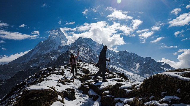 snow capped route on mardi himal