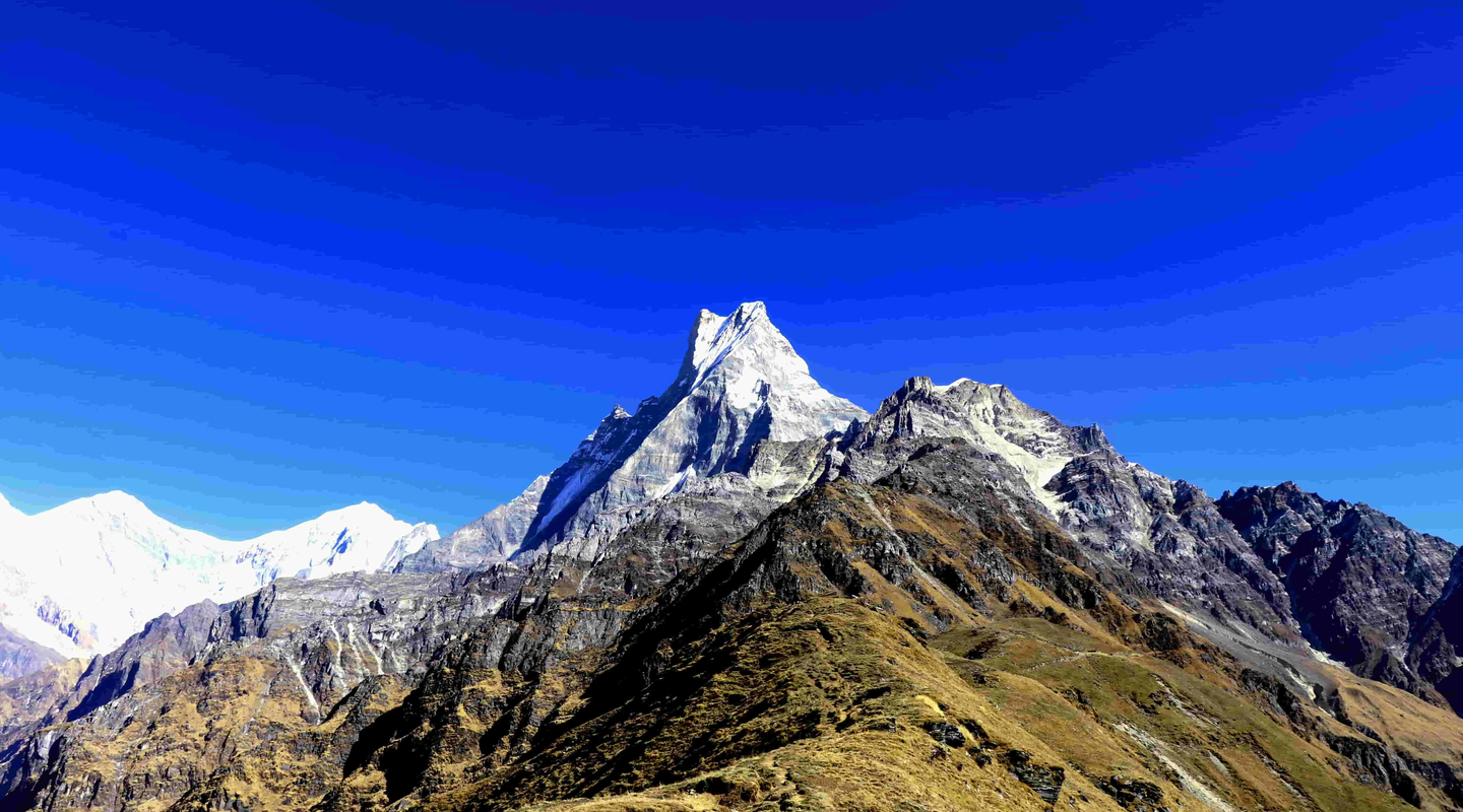 beautiful view of mardi himal in its best time