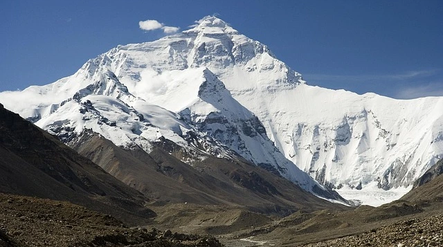 “Mount Everest north face covered in snow, seen from the Everest Base Camp trekking route in Nepal