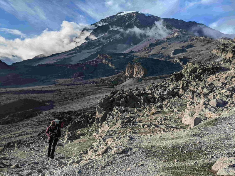 Scenic view of Mount Kilimanjaro with snow-capped summit rising above the surrounding plains