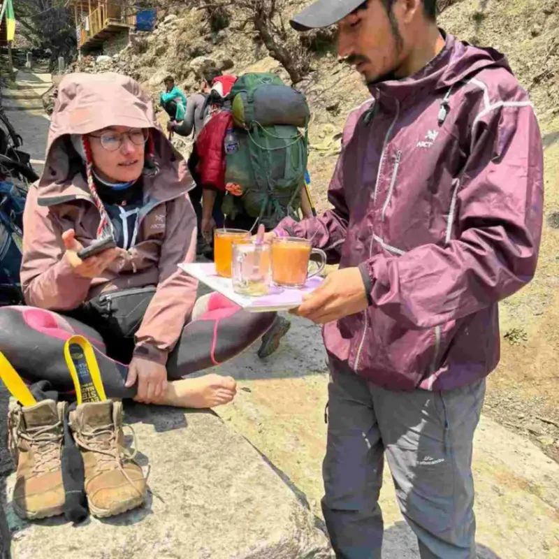 trek-guide-with-trekker-at-manaslu-base-camp